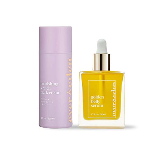 Evereden Mama Must Have DUO Golden Belly Stretch Mark Oil Nourishing Stretch Mark Cream Dermatologist Developed Clean Vegan Maternity Skin Care for Stretch Mark Reduction Skin Hydration 0 belly baby and beyond