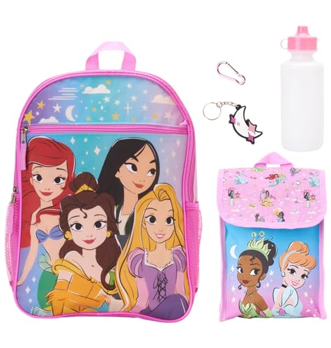 Fast Forward 5 Piece Kids Backpack Set Spidey Disney Ninja Turtle Hello Kitty 15 School Bookbag for Boys and Girls Princess Pink 0 belly baby and beyond