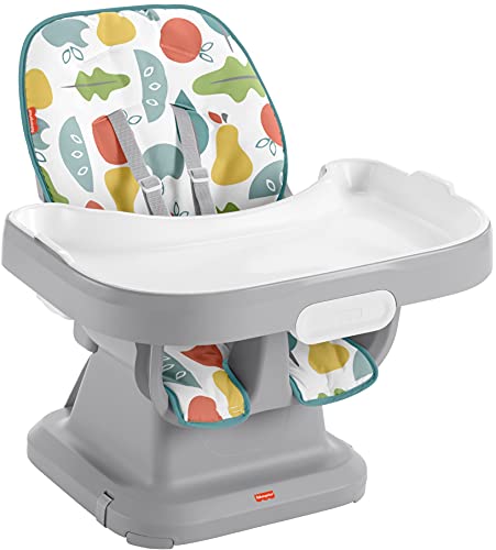 Fisher Price Baby to Toddler High Chair SpaceSaver Simple Clean Portable Dining Seat Booster with Washable Deep Tray Liner Pearfection 0 belly baby and beyond