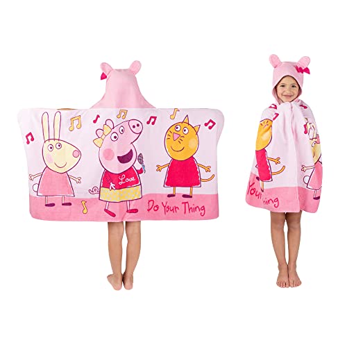 Franco Peppa Pig Kids BathPoolBeach Soft Cotton Terry Hooded Towel Wrap 24 in x 50 in Large 0 belly baby and beyond