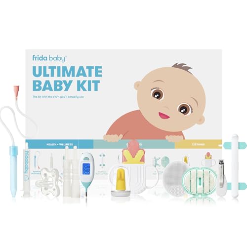 Frida Baby Ultimate Baby Kit Baby Essentials Gift Set Includes Wellness Sick Day Gas Relief Essentials Grooming Tools Teething Toys 0 belly baby and beyond