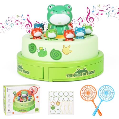 Frog Fishing Game ToyPop Up 12 Mini Frog Figurines Catching for Kids Fine Motor SkillsBirthday Party Frog GiftsBoard Game ToysMusic ToysLearning Toys for Toddlers 345678 Years Old 0 belly baby and beyond