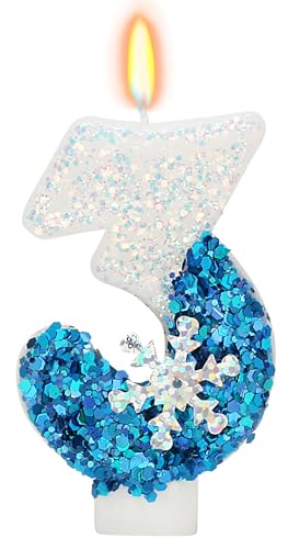 Frozen Themed Birthday Candles 3rd Birthday Candle for Party Supplies Winter Birthday Party Supplies 276 inch Number 3 Cake Topper Decoration Number 3 0 belly baby and beyond