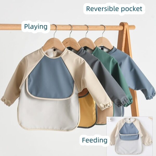 GZMM Waterproof Baby BibsInfant Toddler Long Sleeve Feeding Bib With Food CatcherWipe Clean Washable 0 0 belly baby and beyond