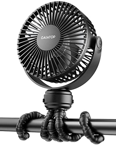 Gaiatop Mini Portable Stroller Fan Battery Operated Small Clip on Fan Detachable 3 Speed Rechargeable 360 Rotate Flexible Tripod Cooling Fan for Car Seat Crib Treadmill Travel Black 0 belly baby and beyond