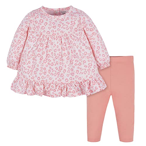 Gerber Baby Girls Toddler 2 Piece Long Sleeve Dress Leggings Set 0 belly baby and beyond