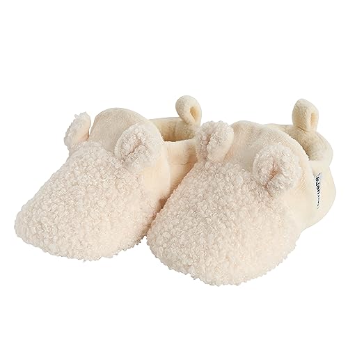 Gerber Unisex Baby Fleece Lined Non Skid Soft Slipper Booties With Ears 0 belly baby and beyond