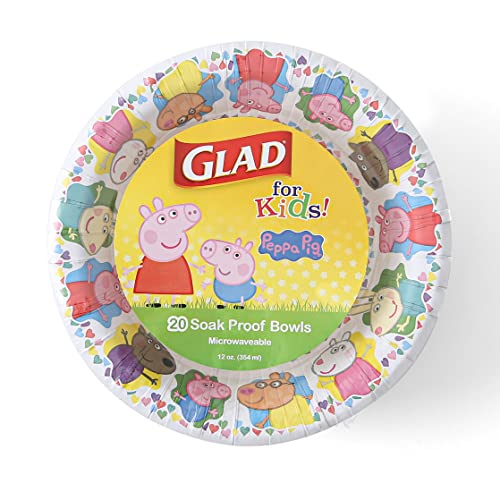 Glad for Kids 12 oz Peppa Pig Friends Paper Bowls 20 Ct Disposable Paper Bowls Kids Bowls for Everyday Use Disposable Bowls with Fun Kids Prints Peppa Pig and Friends 0 belly baby and beyond