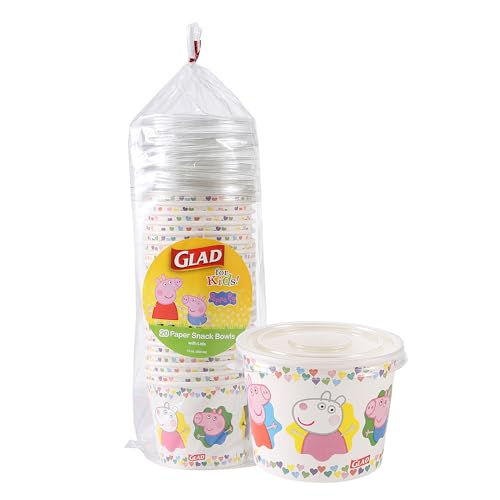 Glad for Kids 12 oz Peppa Pig Friends Paper Snack Bowls with Lids 20 Ct Peppa Pig Disposable Paper Bowls with Lid Kids Snack Bowls for Everyday Use 0 belly baby and beyond