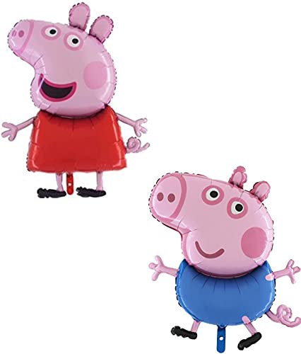 Grabo Pack Of 2 37 Inch Peppa George Character Foil Balloons Kids Balloons Party Balloons 0 belly baby and beyond