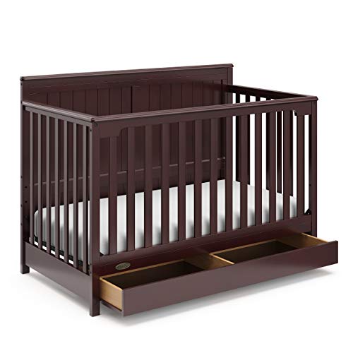 Graco Hadley 5 in 1 Convertible Crib with Drawer Espresso Crib with Drawer Combo Includes Full Size Nursery Storage Drawer Converts from Baby Crib to Toddler Bed Daybed and Full Size Bed 0 belly baby and beyond