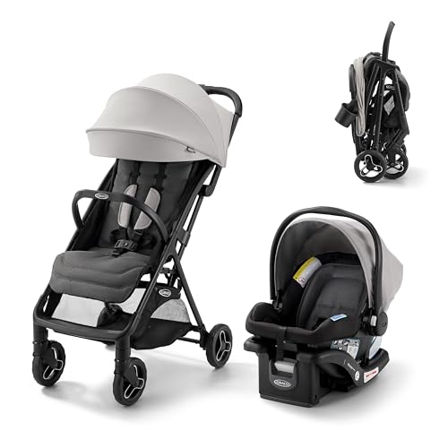 Graco Ready2Jet Travel System Compact Travel Stroller with Automatic Fold and SnugRide Infant Car Seat 0 belly baby and beyond