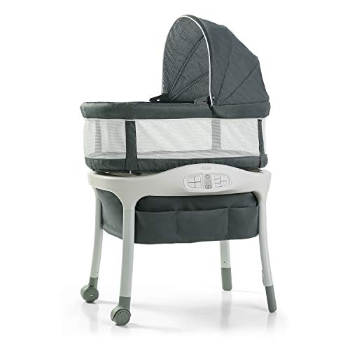 Graco Sense2Snooze Bassinet with Cry Detection Technology Baby Bassinet Detects and Responds to Babys Cries to Help Soothe Back to Sleep Ellison 19 D x 26 W x 41 H Inch Pack of 1 0 belly baby and beyond