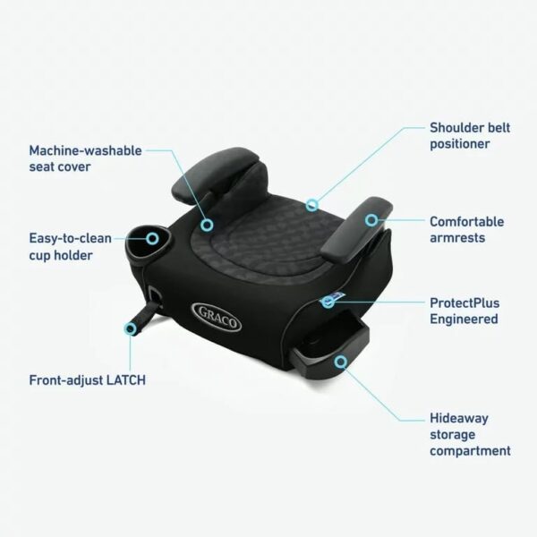 Graco TurboBooster LX Backless Booster with Affix Latch Backless Booster Seat for Big Kids Transitioning to Vehicle Seat Belt Montgomery 2 Pack 0 1 belly baby and beyond