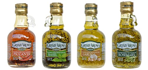 GrandAroma Piccante Rosemary Garlic Basil Flavored Extra Virgin Olive Oil 85 Ounce Bottles Pack of 4 0 belly baby and beyond