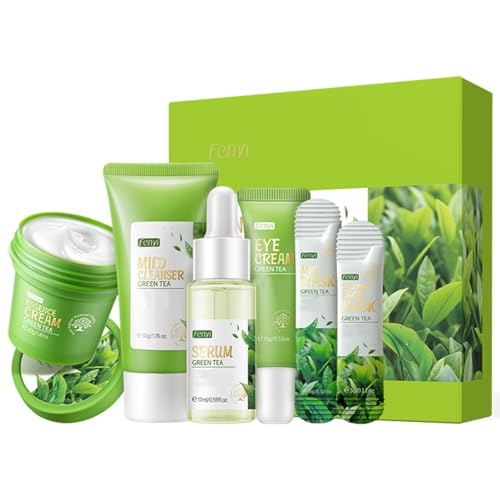 Green Tea Skincare Set 19 In 1 Skincare Gift Set with Cleanser Face Serum Face Cream Eye Cream Mask And Mud Mask Skincare Kits For Teen Girls Natural Extracts Hydrating Facial Kit For Women 0 belly baby and beyond