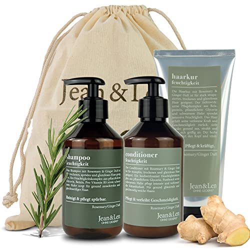 Hair care Set Rosemary Ginger by JeanLen Contains Shampoo Conditioner Treatment for bright healthy hair with natural ingredients vegan 5 Fl Oz 0 belly baby and beyond