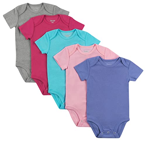Hanes Unisex Baby Hanes Baby Bodysuits Ultimate Flexy Short Sleeve For Boys Girls 5 Pack 0 belly baby and beyond