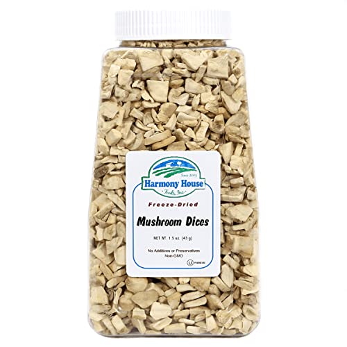 Harmony House Foods Freeze Dried Mushroom Dices 15 oz Quart Size Jar 0 belly baby and beyond