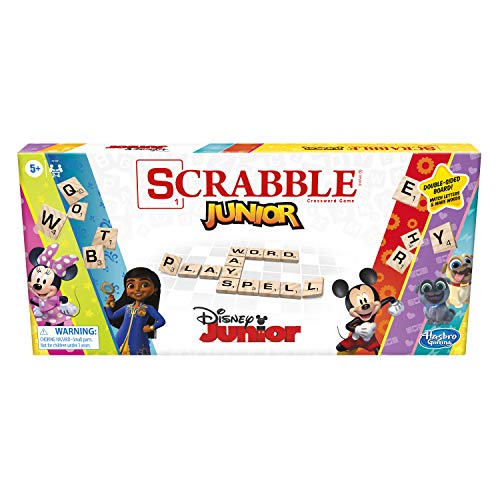 Hasbro Gaming Scrabble Junior Disney Junior Edition Board Game for Kids Double Sided Game Board Matching Word Game Back to School Gifts Ages 5 Amazon Exclusive 0 belly baby and beyond