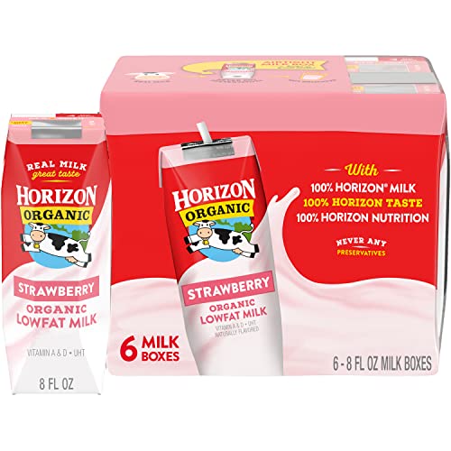 Horizon Organic UHT Strawberry Lowfat Milk Boxes 8 Fl Oz Pack of 6 0 belly baby and beyond