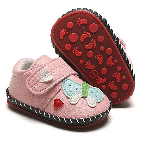 HsdsBebe Baby Boys Girls Pu Leather Hard Bottom Walking Sneakers Toddler Rubber Sole First Walkers Infant Cartoon Slippers Crib Shoes 0 belly baby and beyond