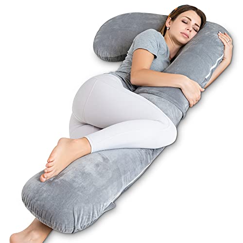 INSEN Pregnancy Pillow for SleepingMaternity Body Pillow for Pregnancy WomenPregnancy Support Pillow for Back Hip PainGrey 0 belly baby and beyond