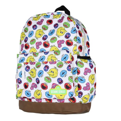 INTIMO Sesame Street Elmo Big Bird Cookie Monster Scattered Print Faces Travel School Backpack For Daily Use 0 belly baby and beyond
