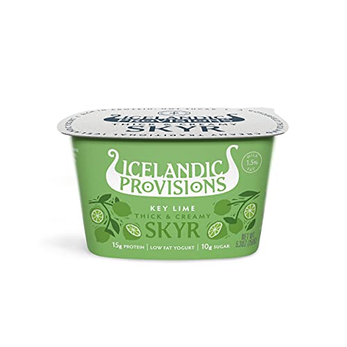 Icelandic Provisions 53oz Traditional Skyr Yogurt Key Lime Icelandic Cultured Dairy Product With 15g Protein Per Serving Thick Creamy Texture More Protein Less Sugar Than Yogurt 0 belly baby and beyond