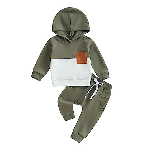 Infant Baby Boys Pants Outfits Set Long Hooded Striped Sweatshirts Pants Clothes Set Fall Winter Pants Sweatsuit 0 belly baby and beyond