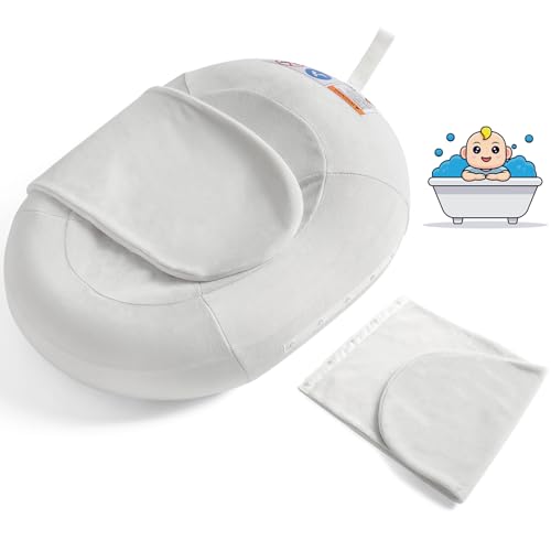 Inflatable Baby Bather NICEMER Infant Bathtub includes Microfleece Cover Detachable Swaddle Wings and Storage Bag Present for Newborns and Infants Portable and Suitable for Home Travel 0 belly baby and beyond