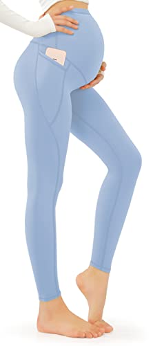 JOYSPELS Smooth Feeling Maternity Leggings Over The Belly with Pockets Workout Pregnancy Leggings 0 belly baby and beyond