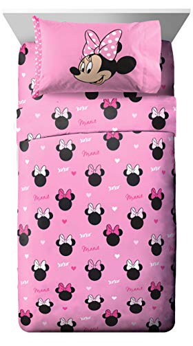 Jay Franco Disney Minnie Mouse Hearts N Love Full Size Sheet Set 4 Piece Set Super Soft and Cozy Kids Bedding Features Fade Resistant Microfiber Sheets Official Disney Product 0 belly baby and beyond