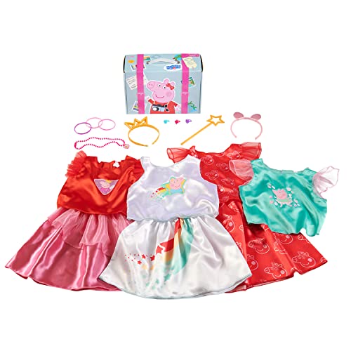 Just Play Peppa Pig Dress Up and Pretend Play Trunk Reusable Cardboard Trunk with 18 pieces Size 4 6X Kids Toys for Ages 3 Up Amazon Exclusive 0 belly baby and beyond