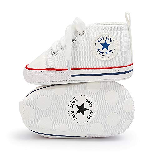 KIDSUN Unisex Baby Boy Girl Canvas Sneaker Soft Sole Infant Lace up Newborn Ankle Toddler First Walkers Crib Shoes 0 belly baby and beyond