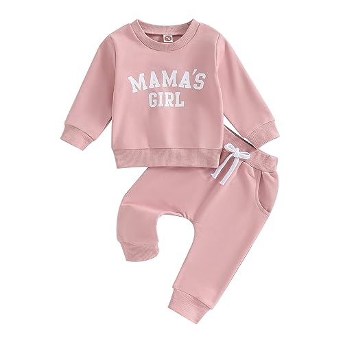 Kaipiclos Toddler Baby Girl Fall Winter Outfit Mamas Girl Long Sleeve Pullover Sweatshirts Jumper Pants Clothes Set 0 belly baby and beyond