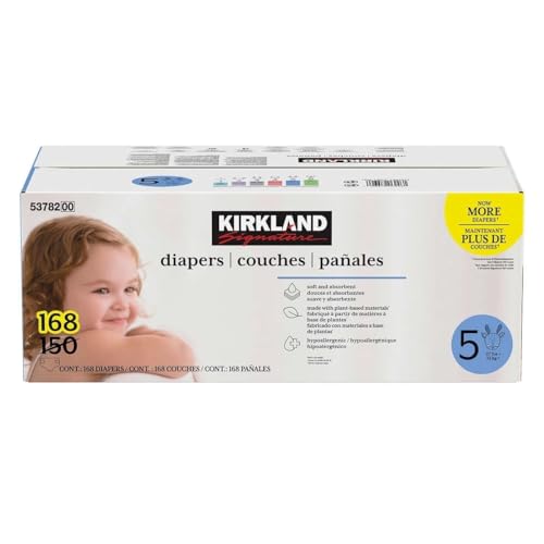 Kirkland Signature Diapers Size 5 168 Count 0 belly baby and beyond
