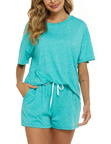 LOCUBE Womens Pajama Sets Short Sleeve Lounge Wear Set Soft Comfy Stretch Casual Pj and Shorts with Pocket 0 belly baby and beyond