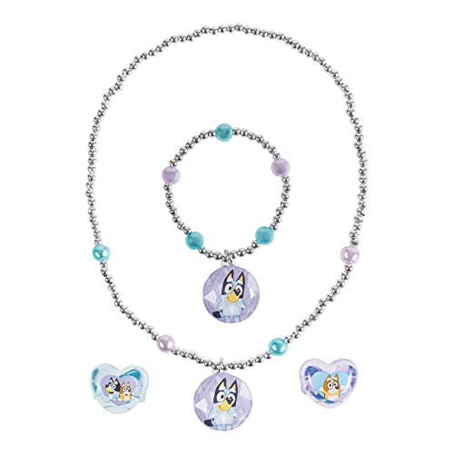 LUV HER Girls 4 Piece Costume Toy Jewelry Box Set with Silver Rings Bead Bracelet and Necklace Ages 3 0 belly baby and beyond