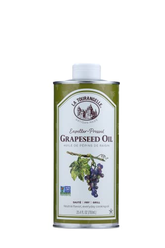 La Tourangelle Expeller Pressed Grapeseed Oil High Heat Neutral Cooking Oil Cast Iron Seasoning Also Great for Skin Hair and DIY Beauty Recipes 254 fl oz 0 belly baby and beyond