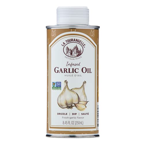 La Tourangelle Garlic Oil High Oleic Oil for Cooking Pastas Salad Dressings Drizzle on Popcorn Irresistible Aroma and Flavor 845 fl oz 0 belly baby and beyond