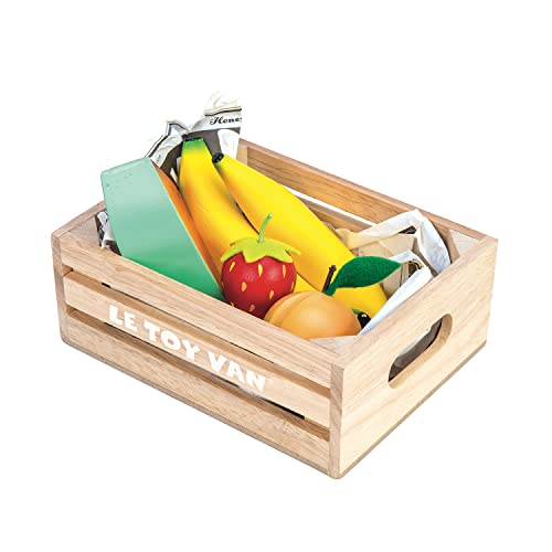 Le Toy Van Honeybake Collection Fruits 5 A Day Food Crate Premium Wooden Toys for Kids Ages 3 Years Up 0 belly baby and beyond