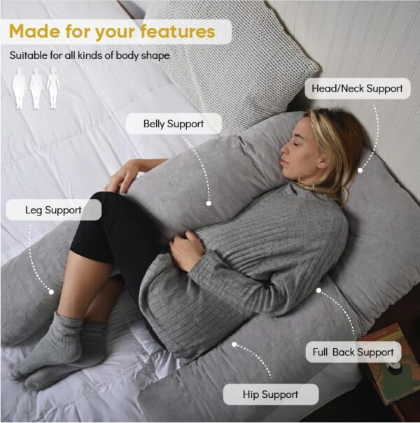 Leket Pregnancy pillow pregnancy pillows for sleeping almohada para embarazada full body pillow maternity pillow for pregnant women memory foam pregnancy pillow long pillow cooling gel 0 3 belly baby and beyond