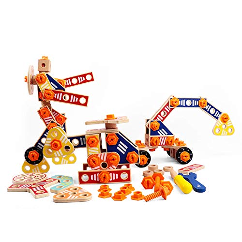 Leo Friends Wooden Builder Construction Set 72 Piece Kids Toy for Girls and Boys Learning Educational Toy for Christmas Birthdays or Holidays 0 belly baby and beyond