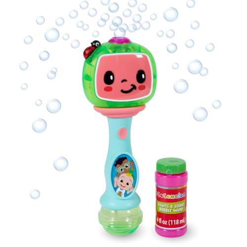 Little Kids Cocomelon Light and Sound Musical Bubble Wand Includes Bubble Solution 0 belly baby and beyond