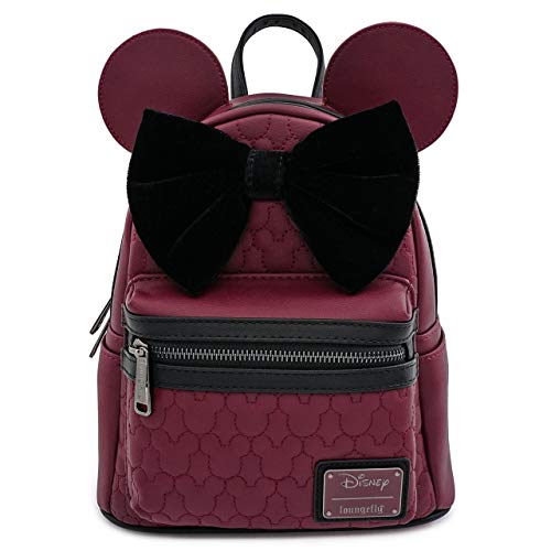 Loungefly Minnie Mouse Maroon Quilted Womens Double Strap Shoulder Bag Purse 0 belly baby and beyond