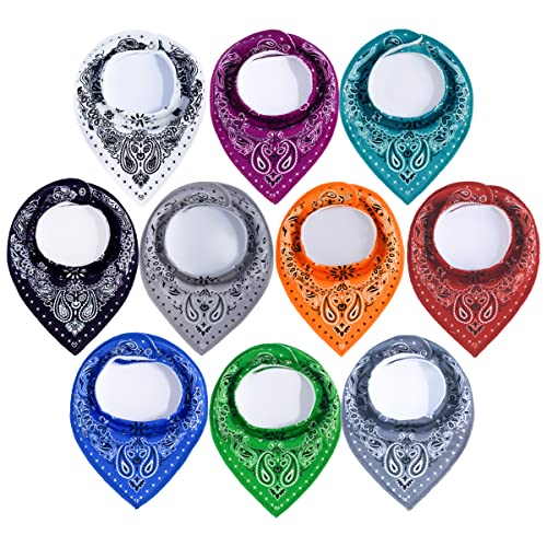 Maiwa 10 Pack Baby Triangle Bandana Bibs for Boys Girls for Drool Teething Eating with Snaps 0 belly baby and beyond