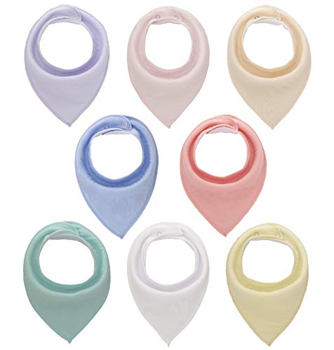 Maiwa Cotton Bandana Drool Bibs for Baby Girl Boys for Drooling and Teething for 8 Pack 0 belly baby and beyond