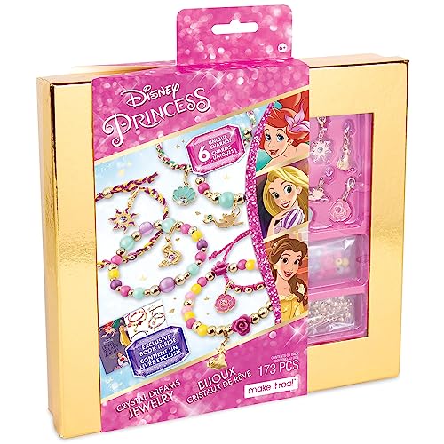 Make It Real Disney Princess Crystal Dreams Jewelry DIY Bead Charm Bracelet Making Kit includes Jewelry Making Supplies Charms with Swarovski Crystals Exclusive Disney Princess Book 0 belly baby and beyond