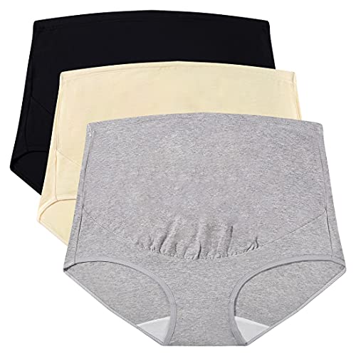 Mama Cotton Womens Over The Bump Maternity Panties High Waist Full Coverage Pregnancy Underwear Multi Pack S 4XL 0 belly baby and beyond